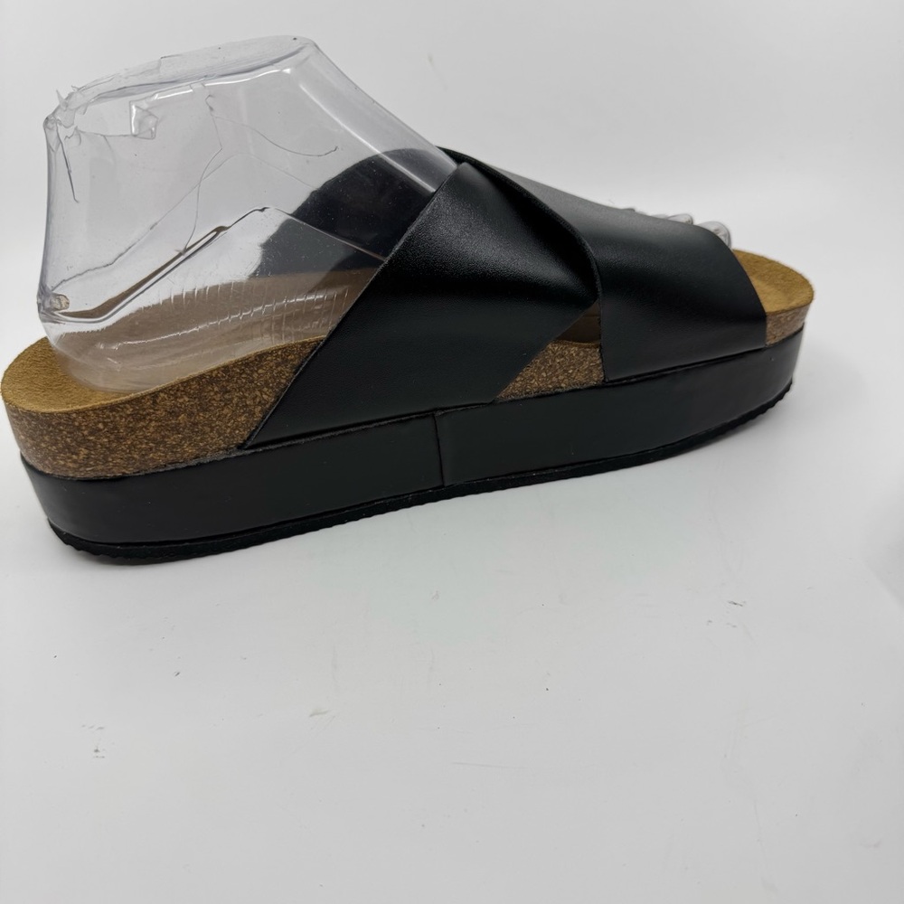 Free People Women's Platform Sidelines Color Black Leather SZ 38 US 8 - Picture 4 of 11